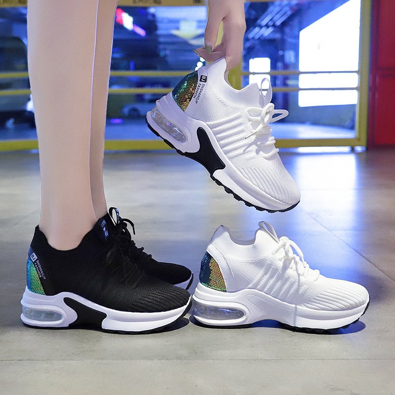 Nei Zeng Gao Fei Weaving Women's Shoes Spring 2021 New Student Sports Shoes Women's Air Cushion Increased Platform Shoes