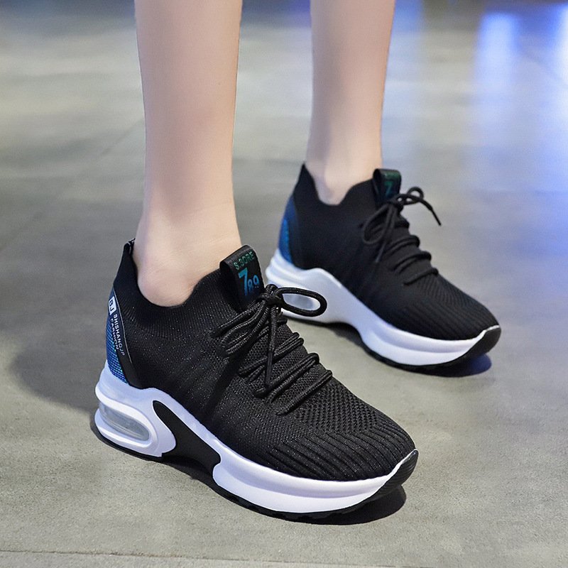 Nei Zeng Gao Fei Weaving Women's Shoes Spring 2021 New Student Sports Shoes Women's Air Cushion Increased Platform Shoes