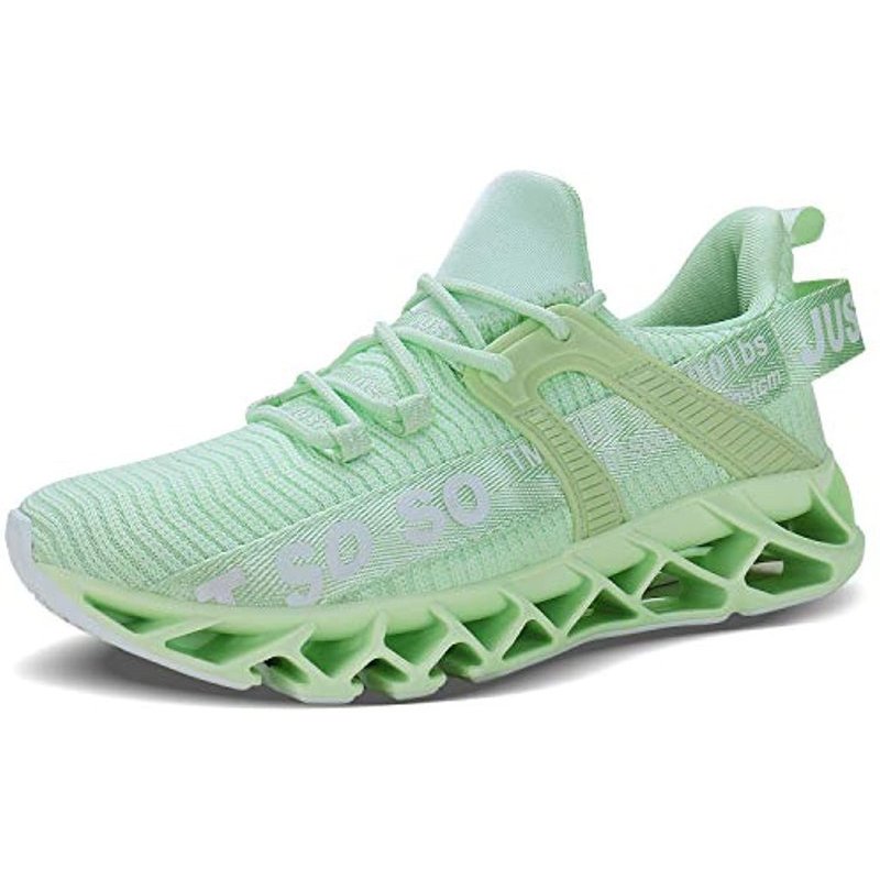 JSLEAP Mens Runing Shoes Walking Non Slip Blade Type Sneakers 1fluorescent Green