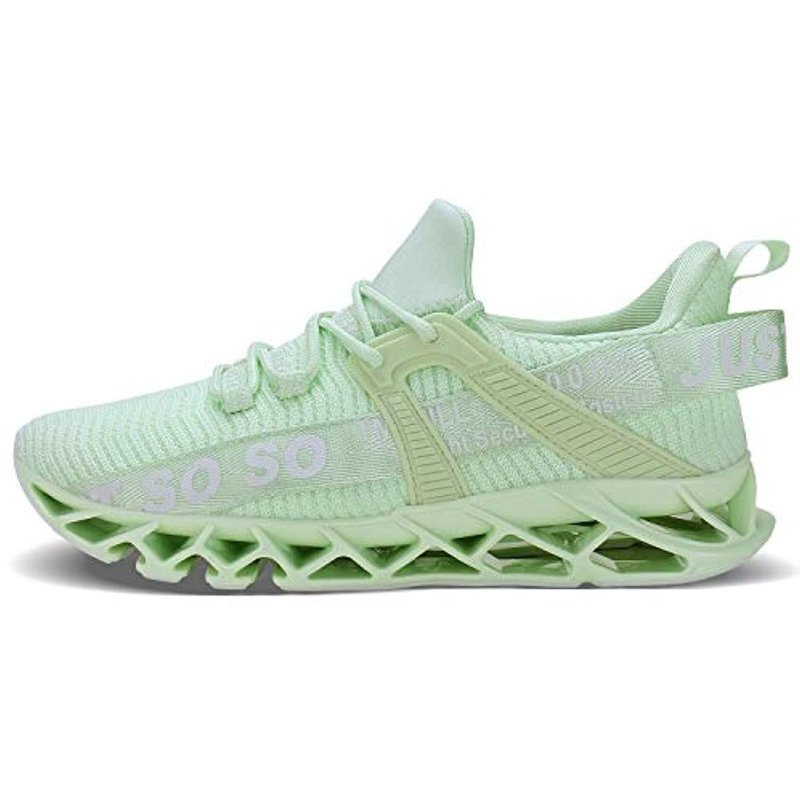 JSLEAP Mens Runing Shoes Walking Non Slip Blade Type Sneakers 1fluorescent Green