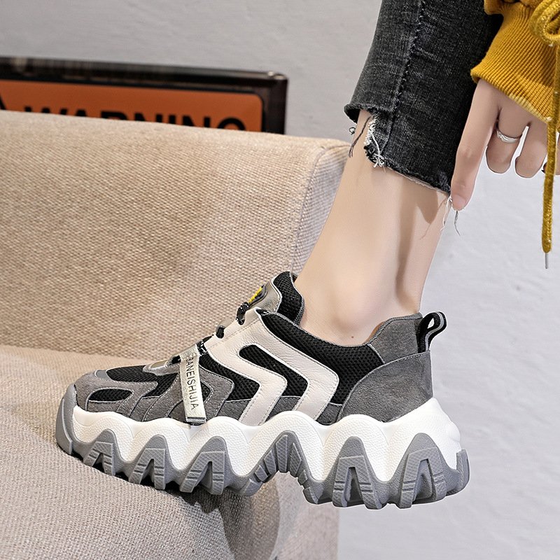 Women's 2021 new trendy shoes autumn and winter thick-soled increased sports casual shoes