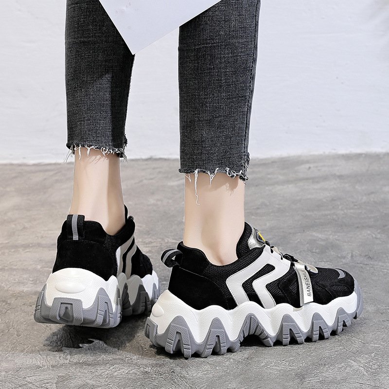 Women's 2021 new trendy shoes autumn and winter thick-soled increased sports casual shoes