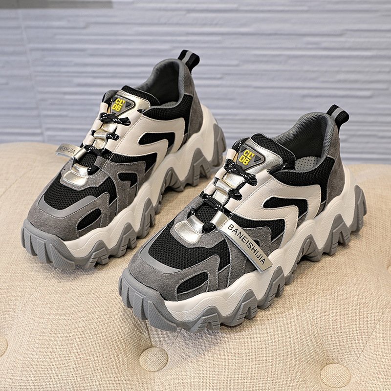 Women's 2021 new trendy shoes autumn and winter thick-soled increased sports casual shoes
