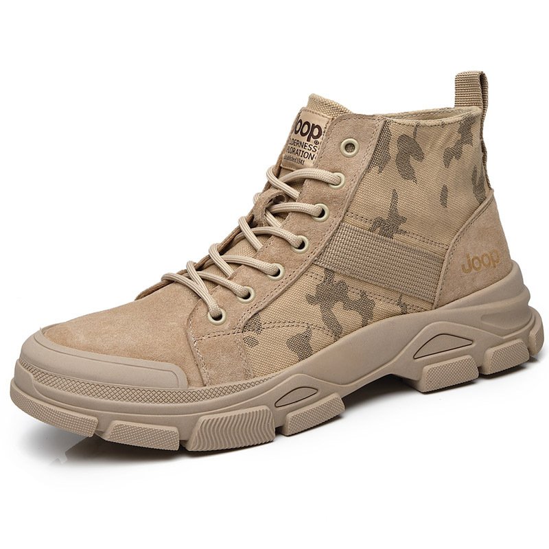 2021 autumn new mid-top high-top leather shoes men's shoes trendy shoes short boots leather boots military boots tooling Martin men's boots