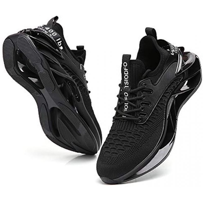 wanhee Men Sport Running Shoes Athletic Tennis Walking Sneakers Black 1919