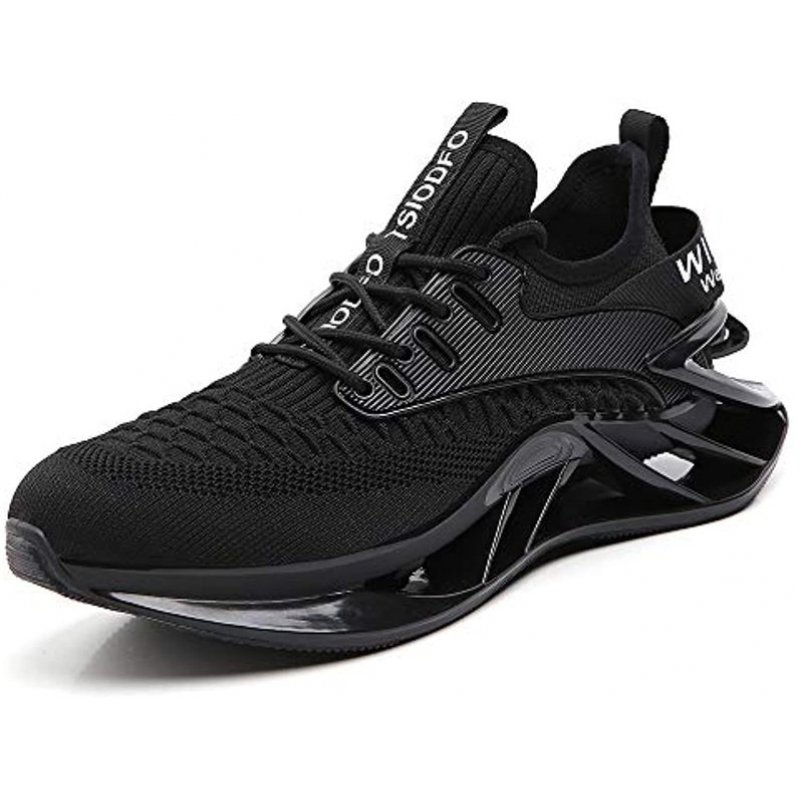 wanhee Men Sport Running Shoes Athletic Tennis Walking Sneakers Black 1919