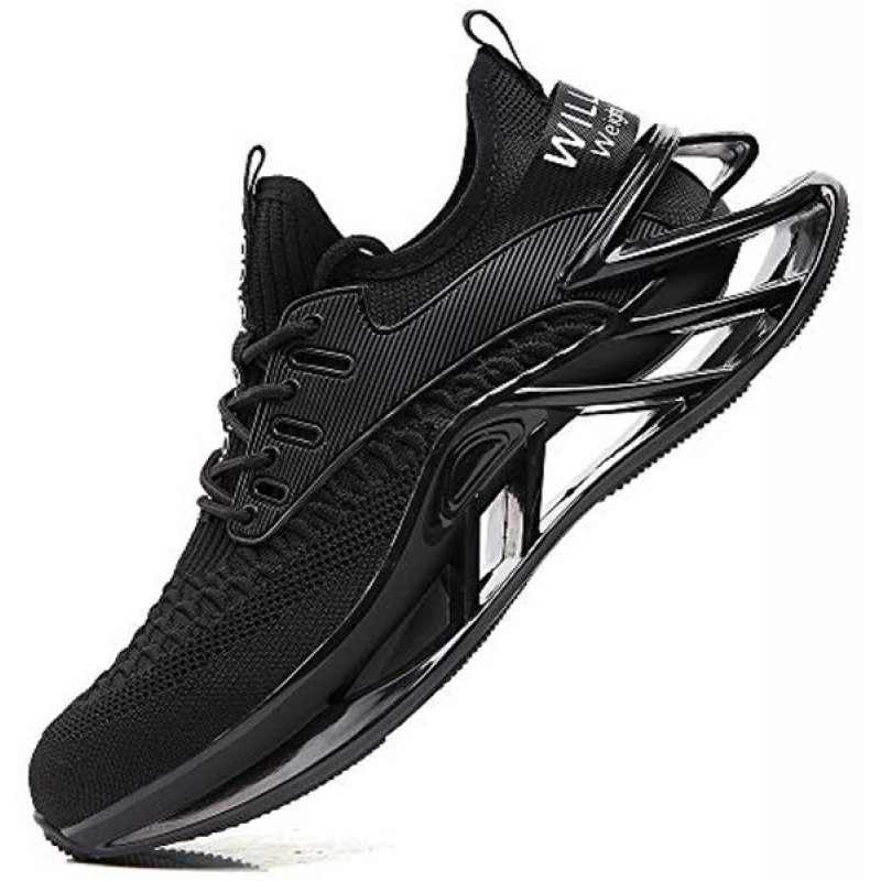 wanhee Men Sport Running Shoes Athletic Tennis Walking Sneakers Black 1919