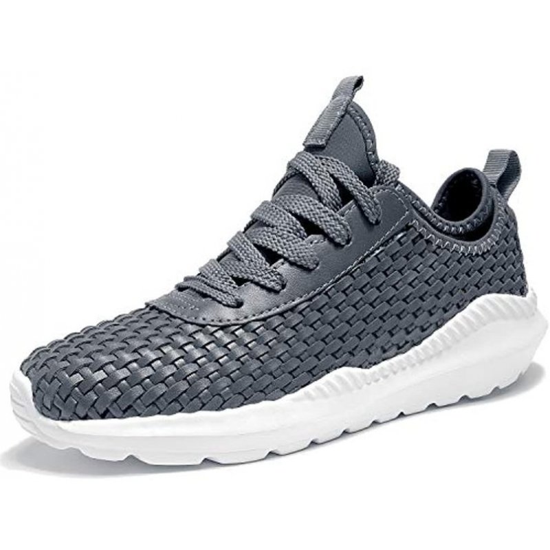 TIAMOU Walking Men and Women Running Shoes Sports Woven Slip Sneakers Casual Basketball Fashion Outdoor Movement Leisure Shoe Grey