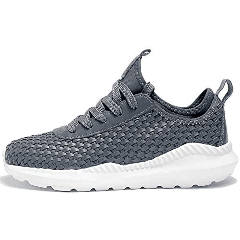 TIAMOU Walking Men and Women Running Shoes Sports Woven Slip Sneakers Casual Basketball Fashion Outdoor Movement Leisure Shoe Grey