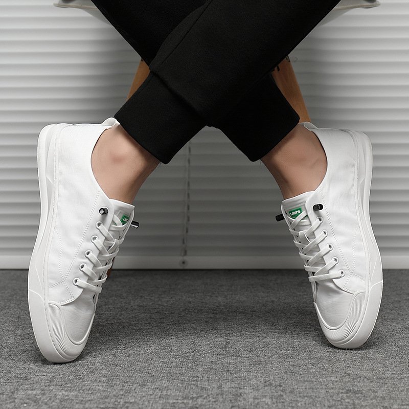 Ice silk cloth shoes men's letter tide shoes casual shoes 2021 autumn new breathable single shoes low-cut shallow mouth men's shoes