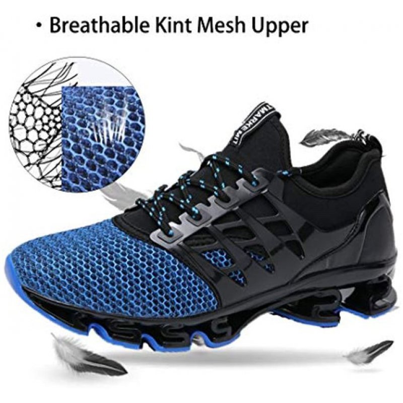 TSIODFO Sport Running Shoes for Mens Mesh Breathable Trail Runners Fashion Sneakers 8066 Blue